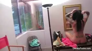 خيال كريستي ماك الجنسي الشرجي المزدوج خلف الكواليس