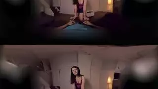 جنس واقع افتراضي صريح: مص عميق وركوب مكثف مثل الفتيات البقر