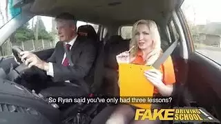 blonde behind the wheel gets a senior citizens hard rod