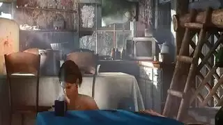 نيك حلق على السلالم: سامانثا تسال لعابها على زب سميك