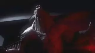 جنس خيالي كرتوني: الوحش يملأ فتحات الفتاة الجميلة