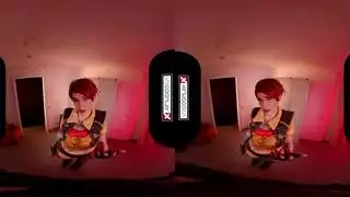 جنس واقع افتراضي غامر: فتاة رائعة تمص قضيبًا عملاقًا من منظور الشخص الأول